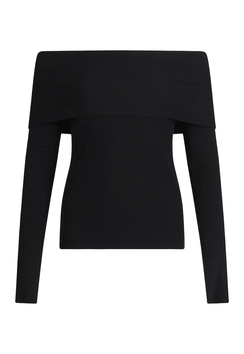 Pulover slim fit cu decolteu pe umeri