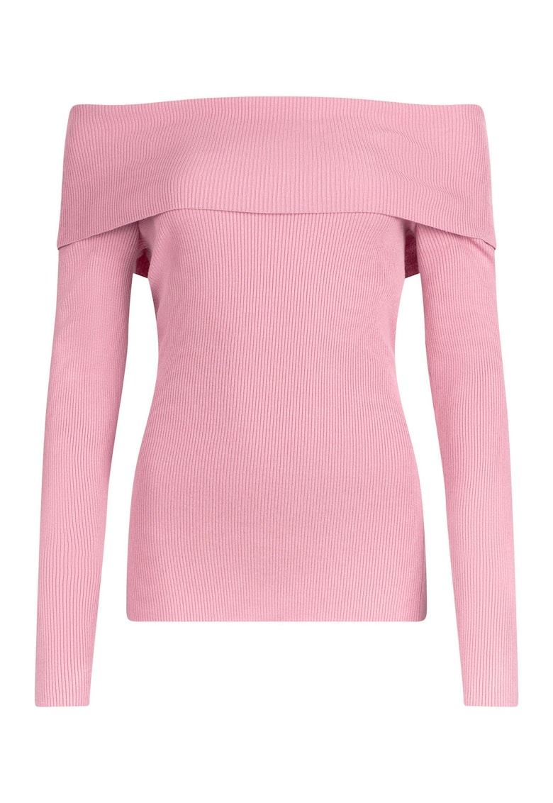 Pulover slim fit cu decolteu pe umeri