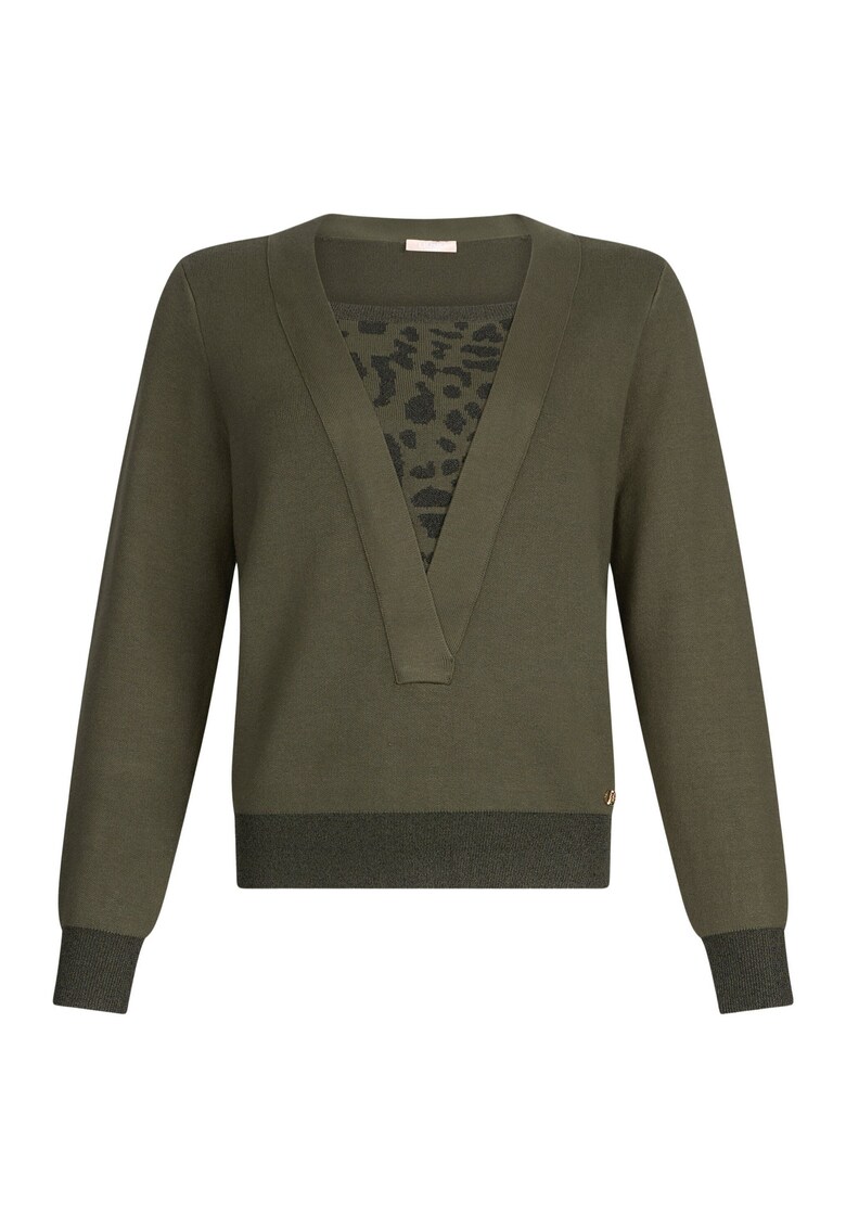 Pulover cu segment cu animal print