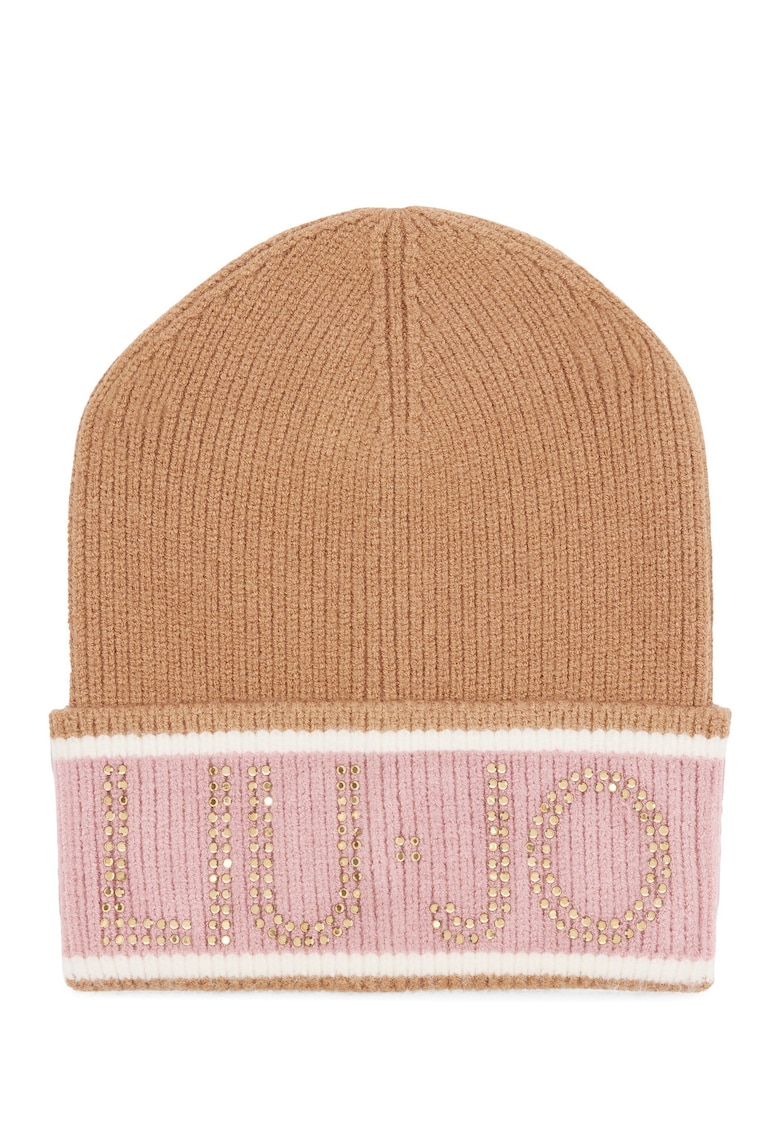 Caciula elastica cu logo - Maro camel
