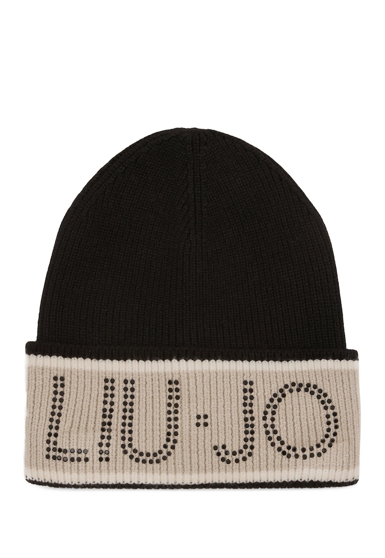 Caciula elastica cu logo - Negru