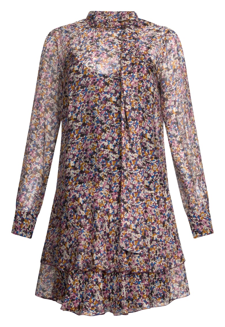 Rochie mini din amestec de matase Floral