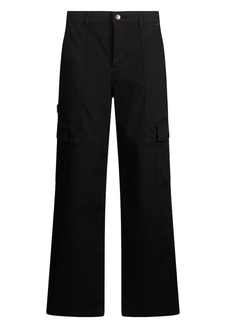 Pantaloni cargo cu croiala ampla - Negru