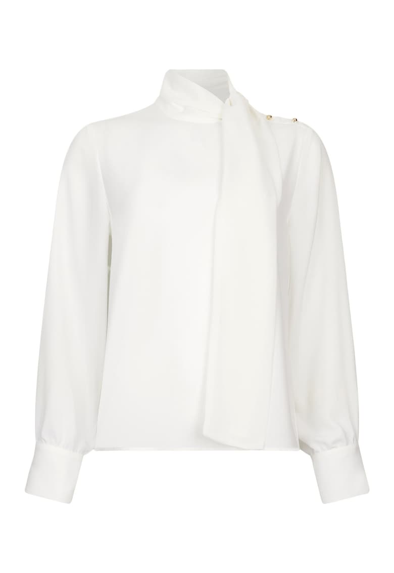 Bluza cu esarfa - Alb