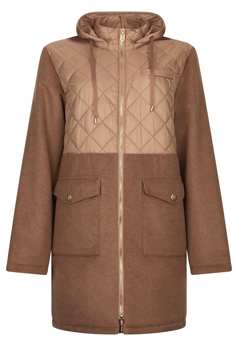 Geaca parka din amestec de lana - Caramel