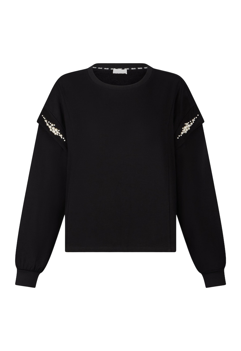 Bluza de trening cu aplicatii cu margele perlate