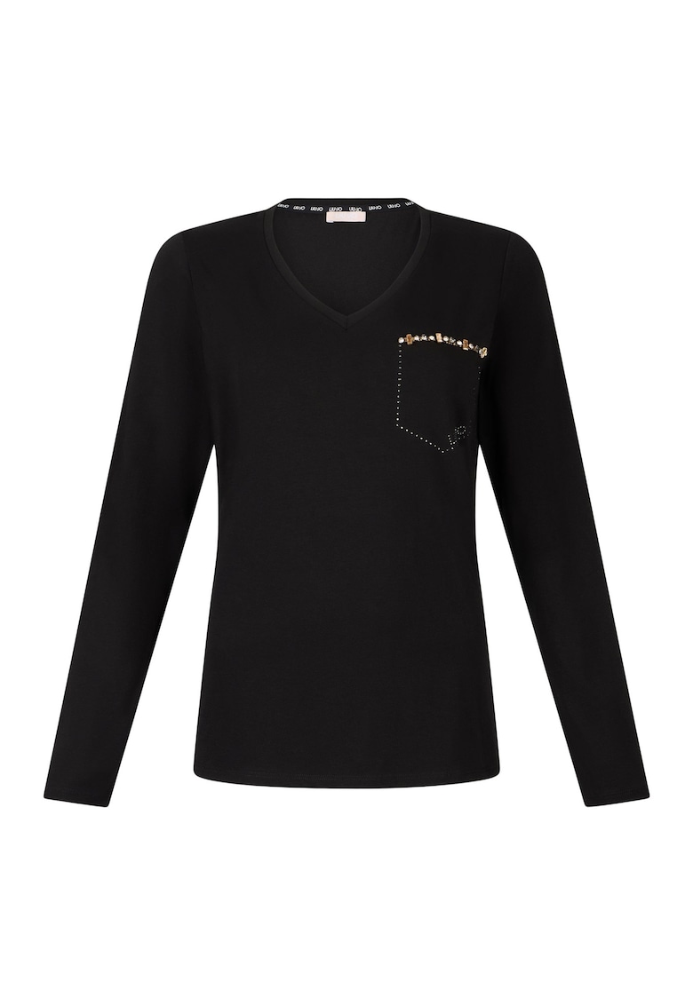 Bluza cu detaliu din starsuri si decolteu in V