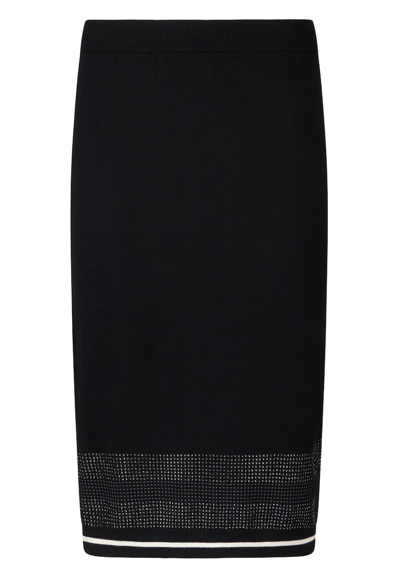 Fusta midi cambrata cu aplicatii din strasuri