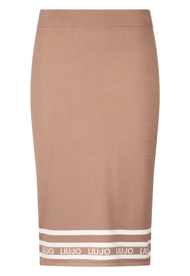 Fusta midi cambrata cu banda logo