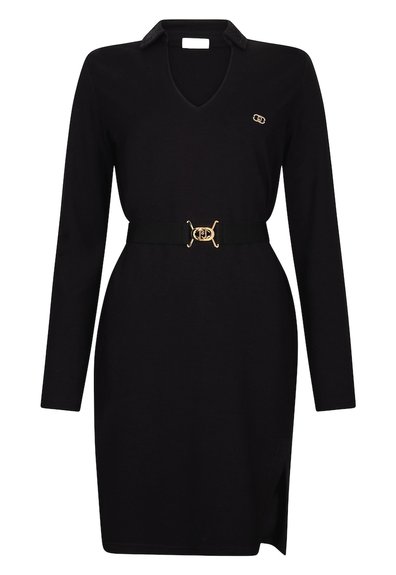 Rochie scurta cu curea asortata - Negru