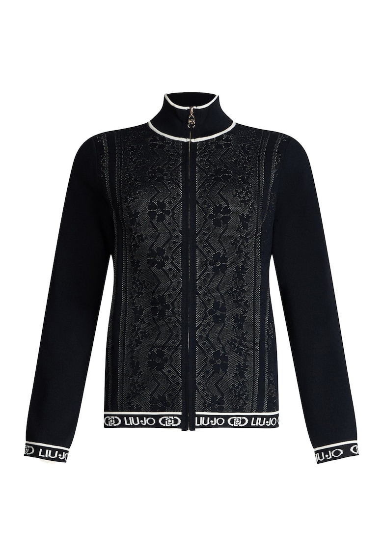 Cardigan cu logo si fermoar