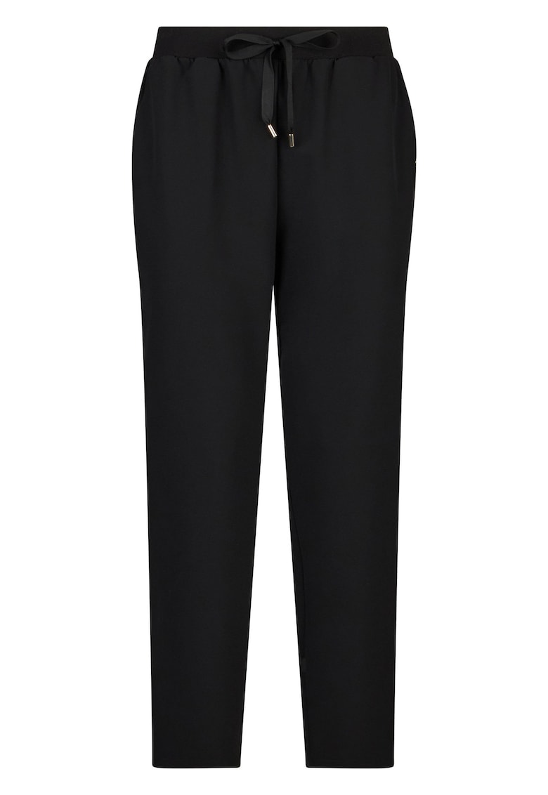 Pantaloni crop cu snururi - Negru