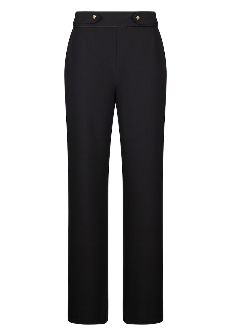 Pantaloni drepti cu buzunare laterale - Negru