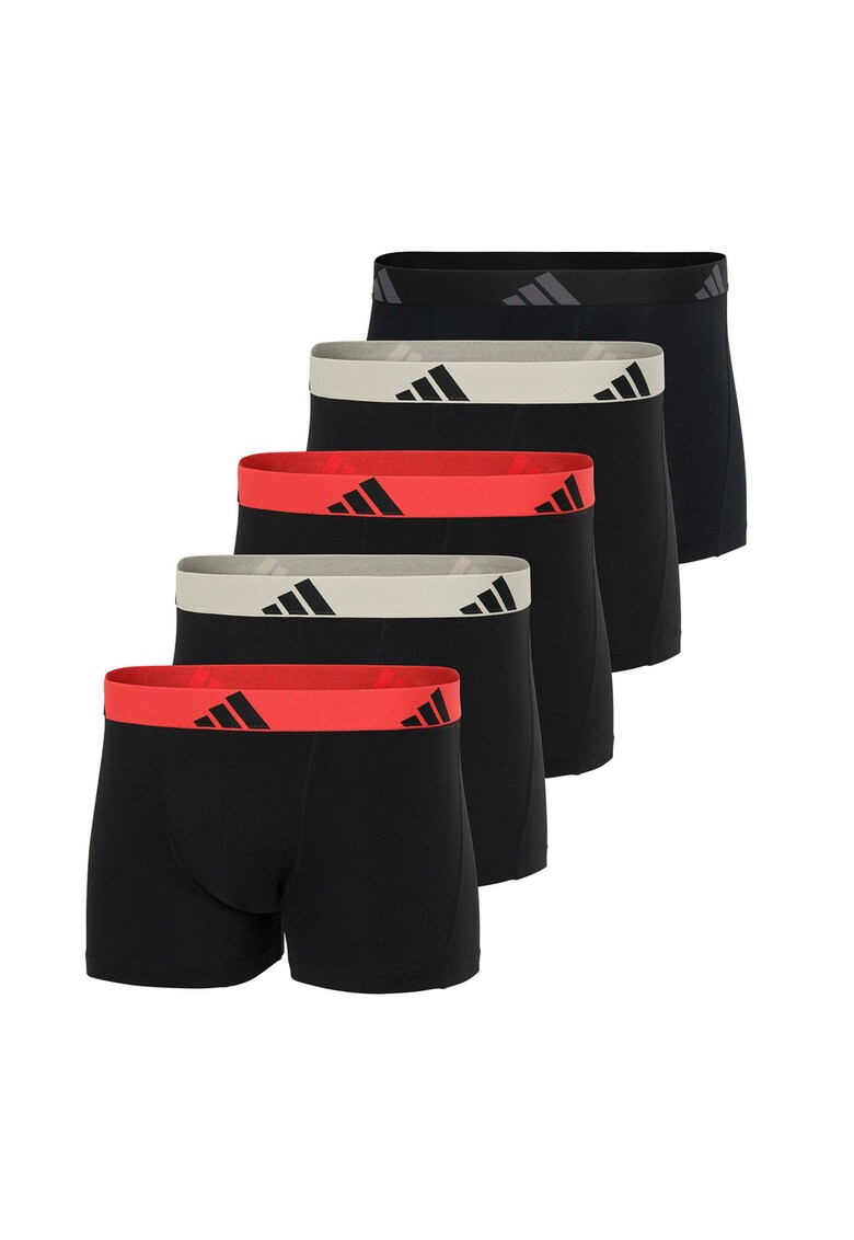 Set de boxeri cu banda logo in talie Active Flex - 5 perechi - Negru/Portocaliu/Bej