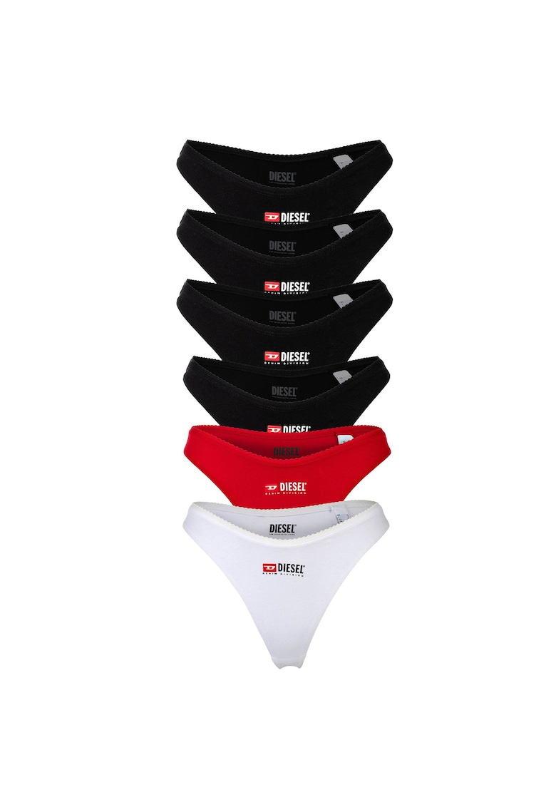 Set de chiloti tanga punchy d-core – 6 perechi – roșu închis/negru stins/alb optic – Diesel Set de chiloti tanga punchy d-core – 6 perechi – roșu închis/negru stins/alb optic – Diesel