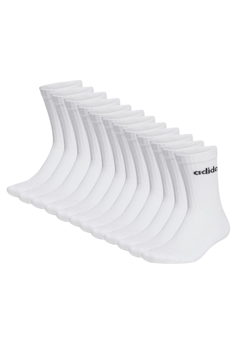 Adidas Set de sosete unisex cu amortizare Linear- 12 perechi - Alb