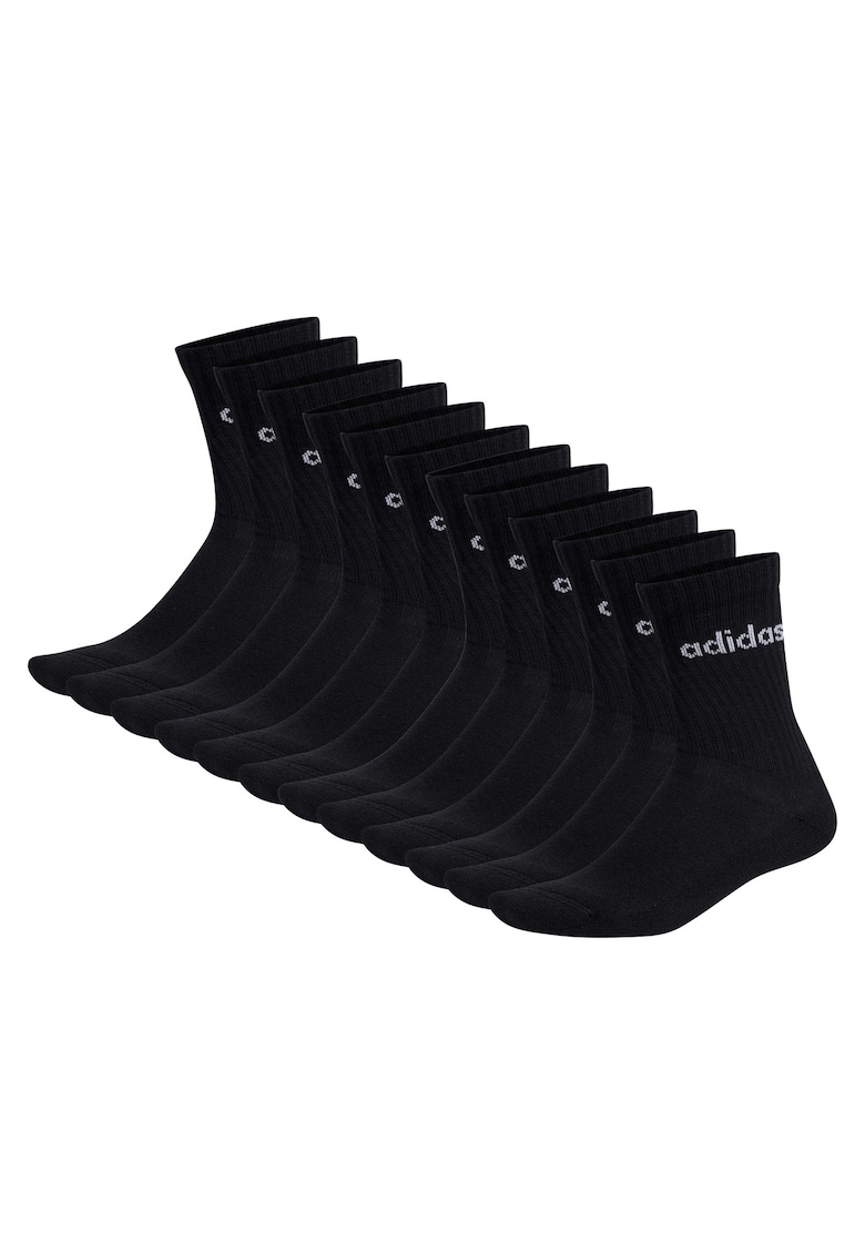 Adidas Set de sosete unisex cu amortizare Linear- 12 perechi - Negru