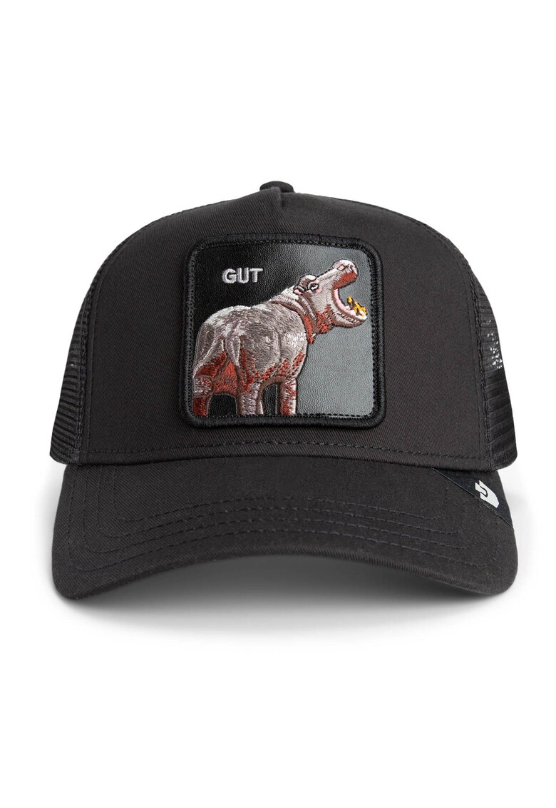 Sapca unisex cu broderie - Maro cognac/Negru