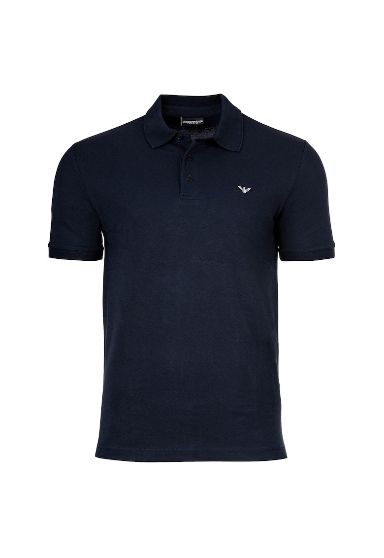 Tricou polo din amestec de bumbac cu logo discret