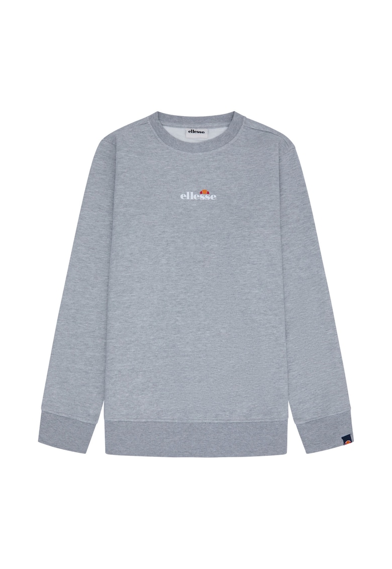 Ellesse Bluza de trening cu decolteu rotund si imprimeu text - Gri deschis