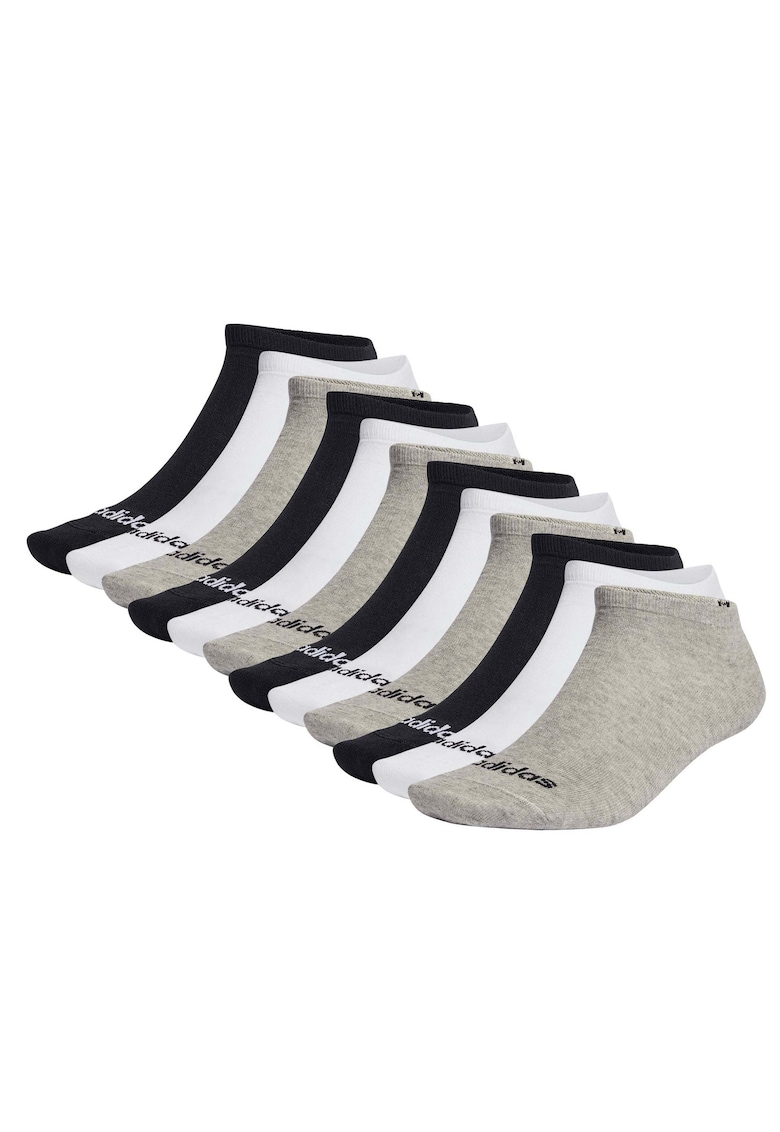 Adidas Set de sosete scurte unisex - 12 perechi - Alb/Negru/Gri