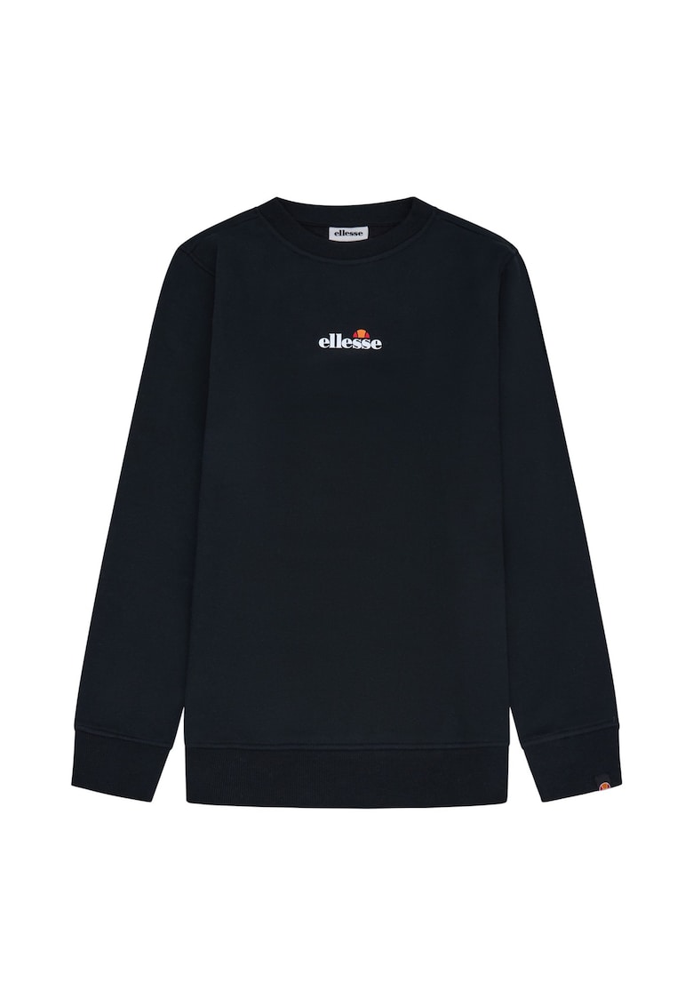 Ellesse Bluza de trening cu decolteu rotund si imprimeu text - Negru