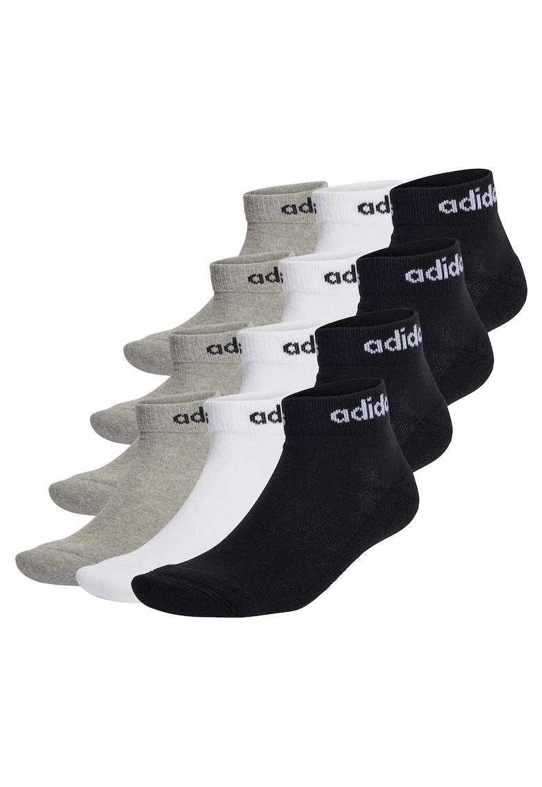 Set de sosete unisex pana la glezna -12 perechi - Alb/Negru/Gri