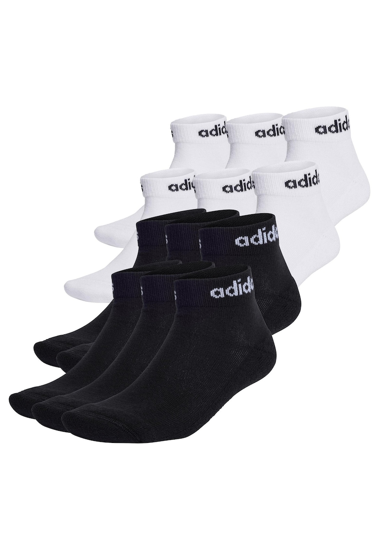 Set de sosete unisex pana la glezna -12 perechi - Alb/Negru