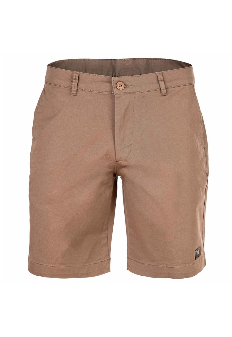 Pantaloni scurti uni cu logo - Maro