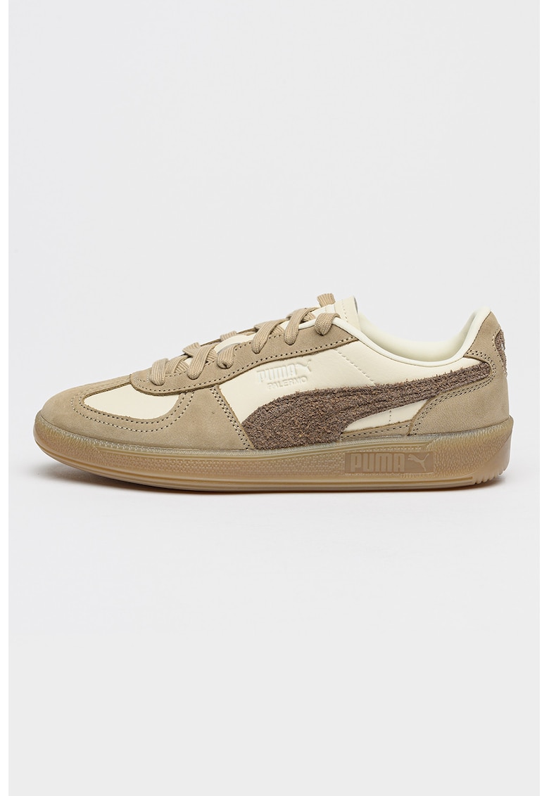 Pantofi sport cu garnituri din piele Palermo Elevated - Maro taupe deschis/Crem