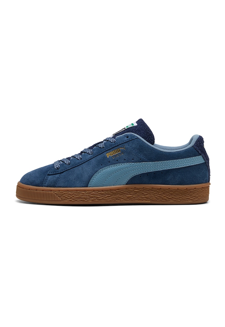 Pantofi sport din piele intoarsa cu sireturi - Albastru inchis/Albastru lavanda