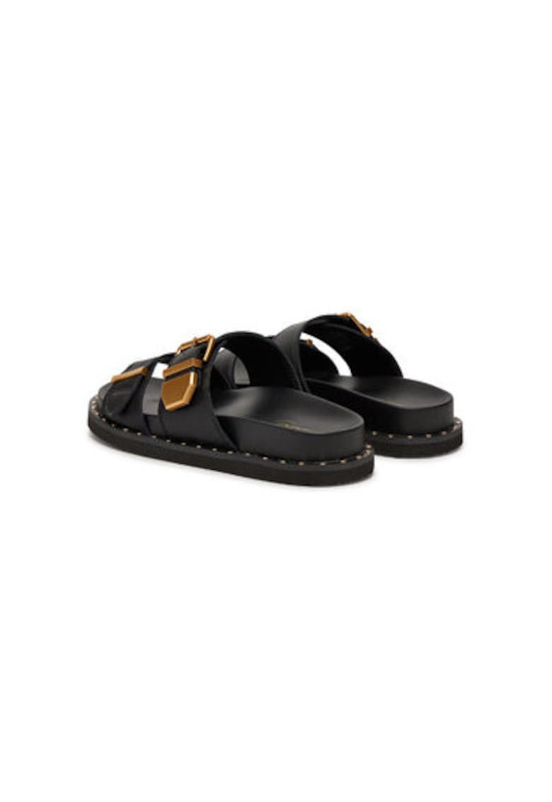 Slapi dama 13904966 - Piele naturala - Negru - Negru