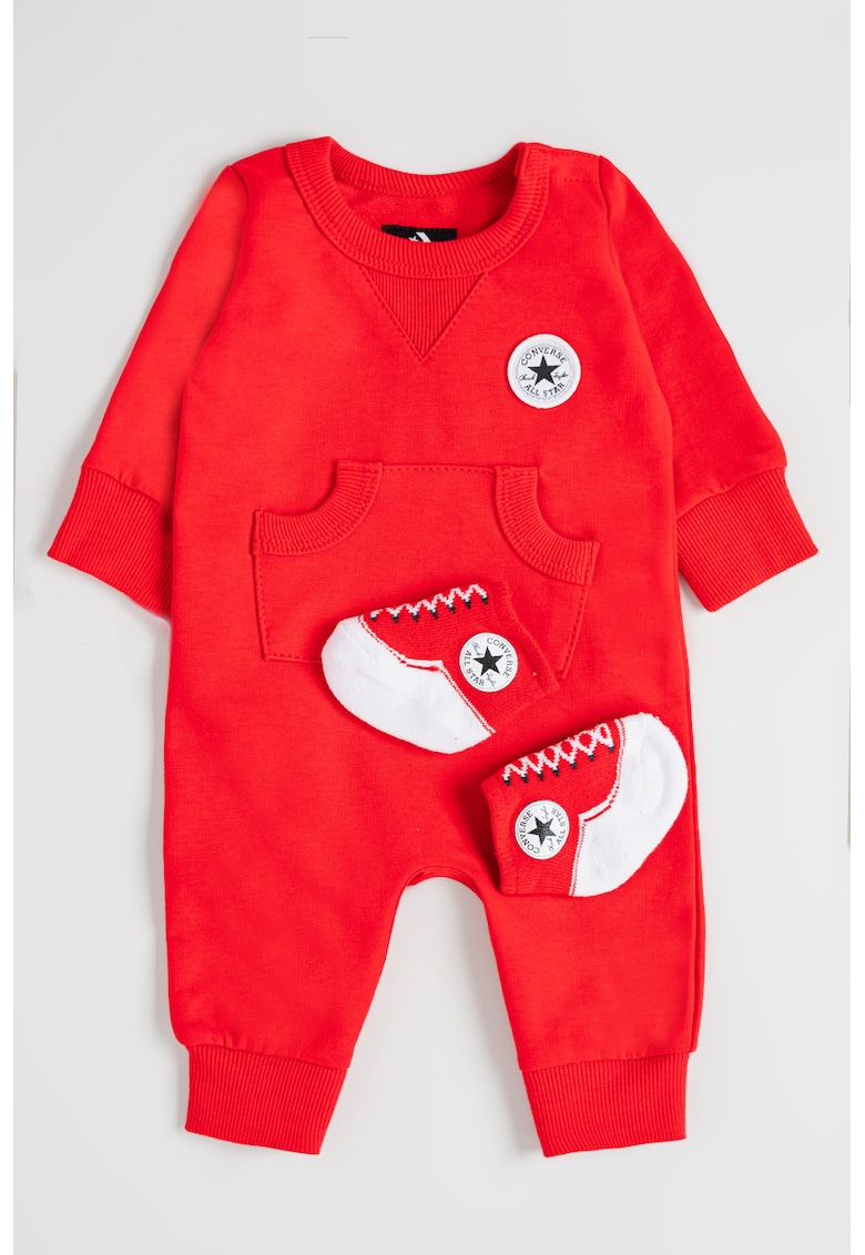 Set de salopeta si sosete Lil Chuck - Coral