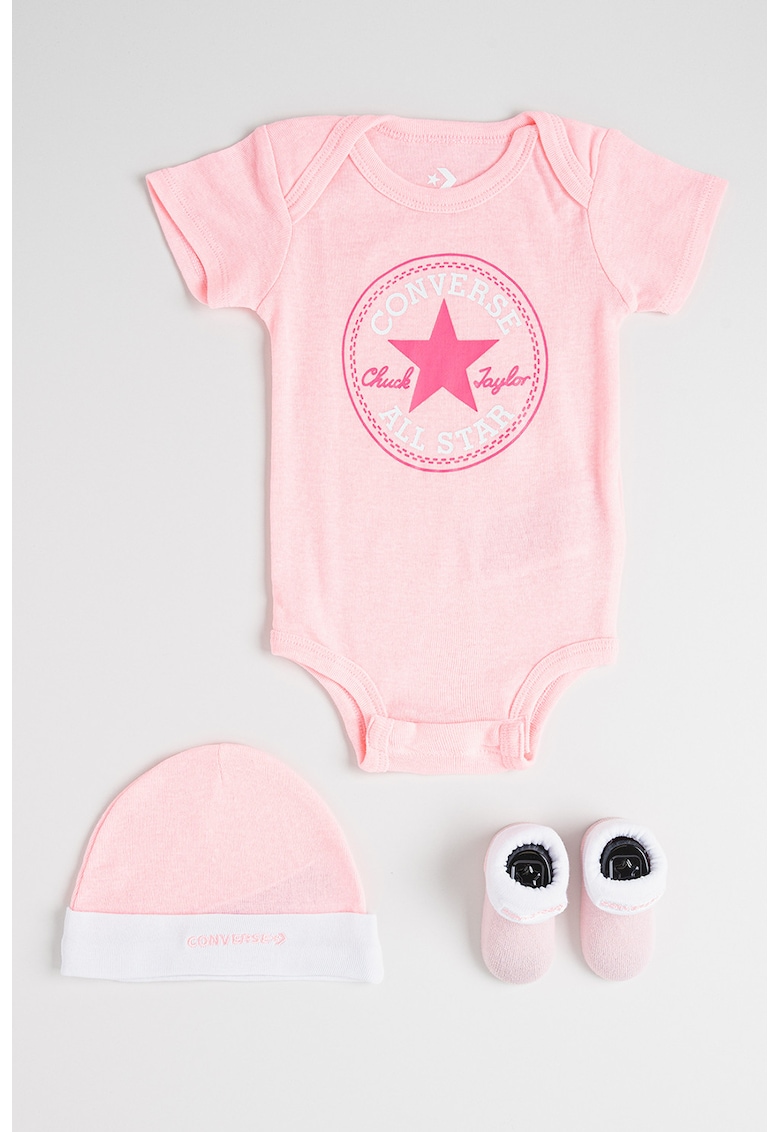 Set de body-uri - botosei si caciula cu logo - 3 piese