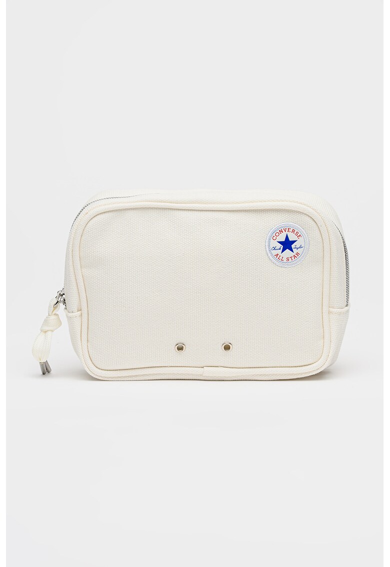 Geanta crossbody cu logo - Alb murdar