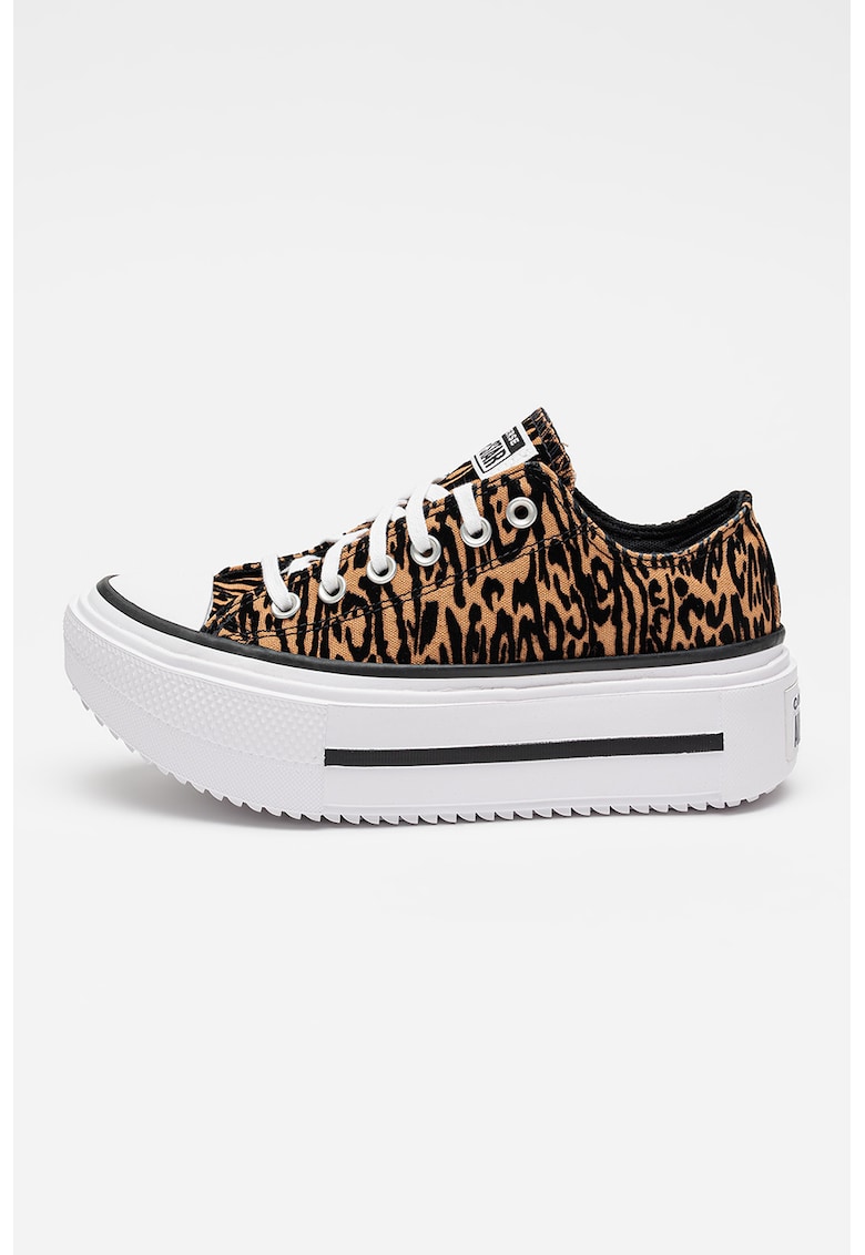 Tenisi flatform cu model animal print Chuck Taylor All Star Lift Double Stack