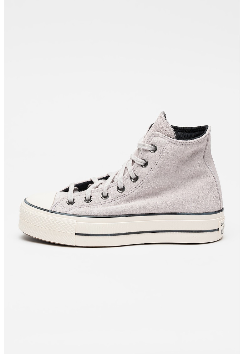 Tenisi mid-high din piele intoarsa cu talpa flatform Chuck Taylor All Star