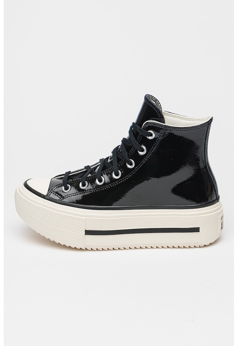 Pantofi sport de piele lacuita Chuck Taylor All Star Lift Double Stack