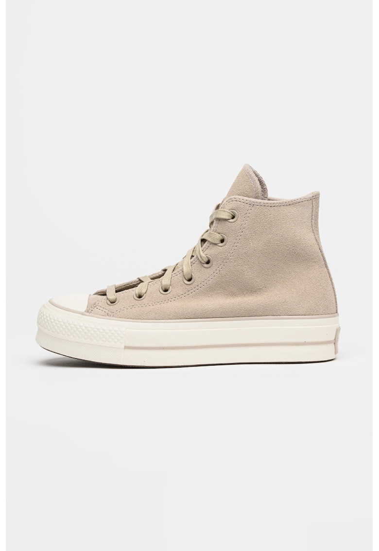 Tenisi flatform de piele intoarsa Chuck Taylor All Star
