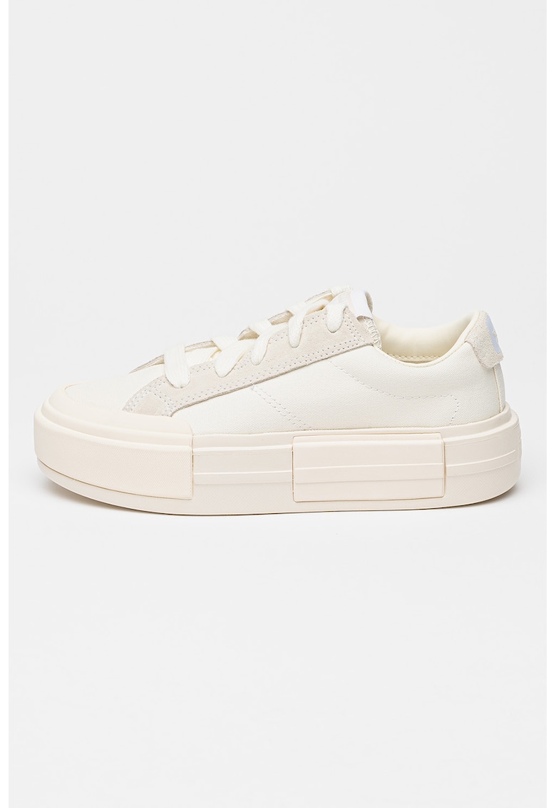 Tenisi flatform cu piele intoarsa Cruise - Crem