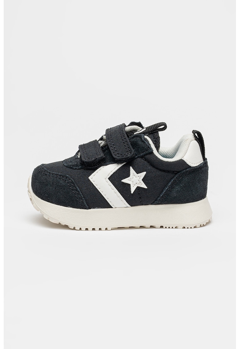 Pantofi sport cu garnituri de piele intoarsa Omega - Negru/Alb murdar