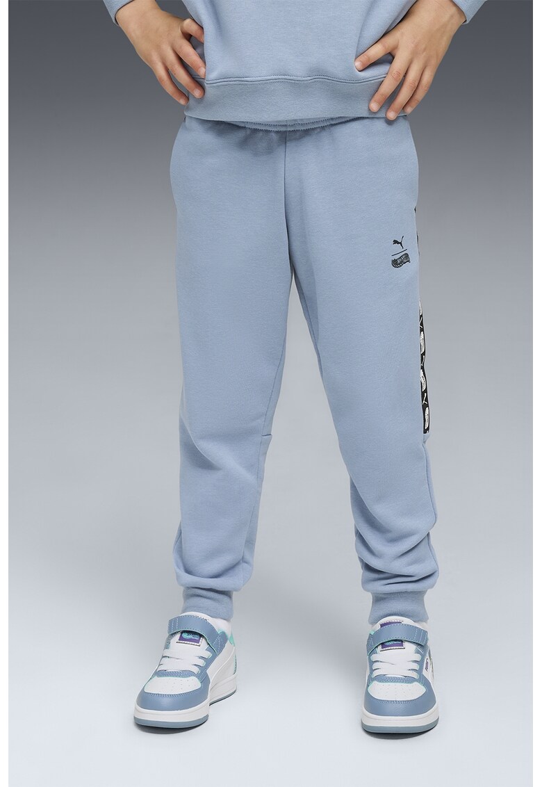 Pantaloni de trening cu logo - Negru/Albastru azur