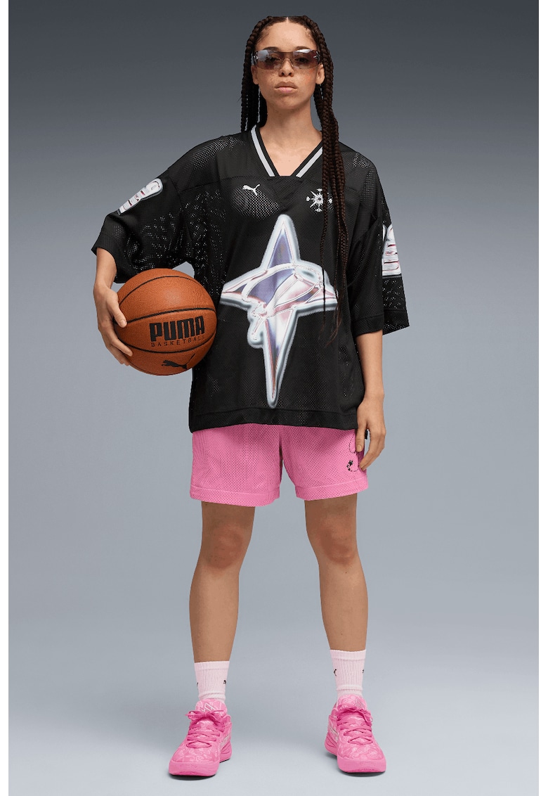 Tricou supradimensionat pentru baschet Shooting Stars - Negru