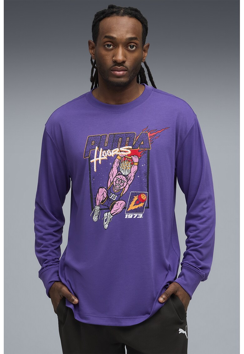 Bluza cu imprimeu grafic pentru baschet Hoopstel