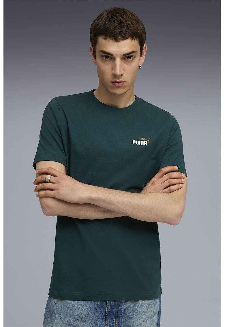 Tricou de bumbac cu decolteu la baza gatului ESS Boxy Tee - Verde englez