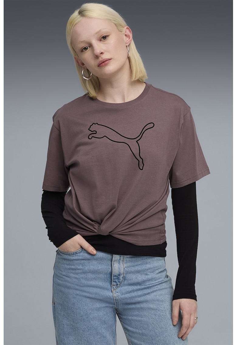 Tricou lejer cu imprimeu grafic frontal