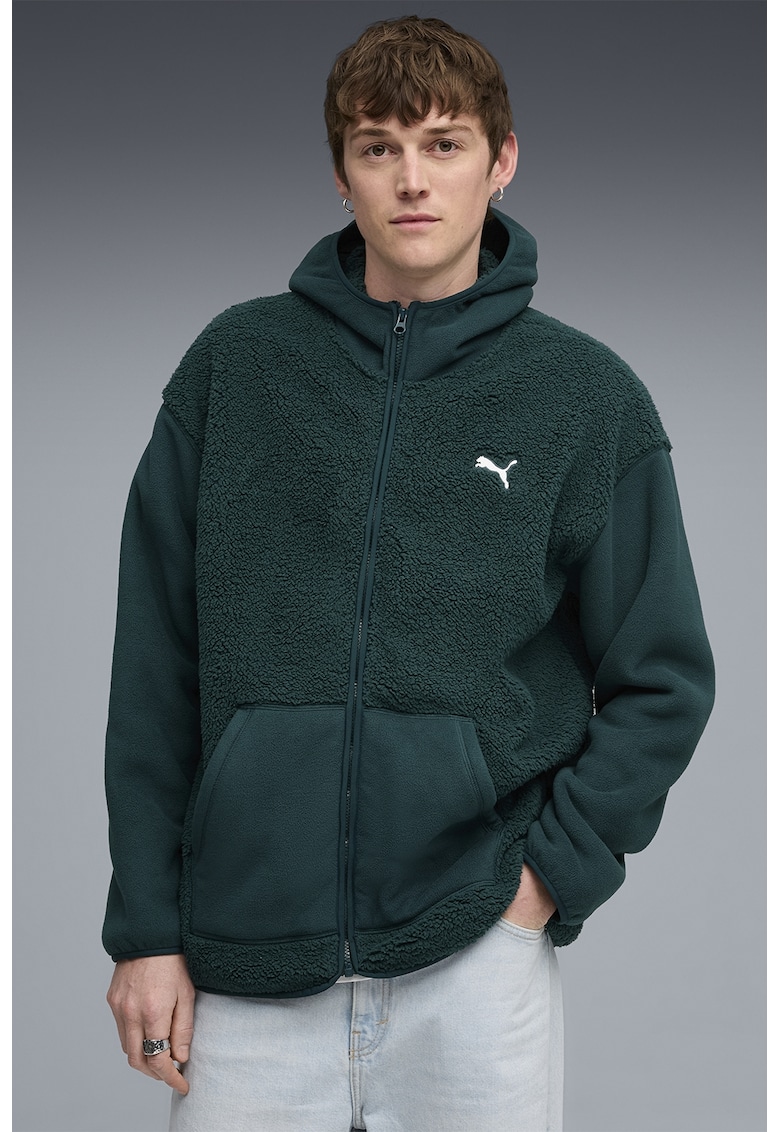 Hanorac cu fermoar si logo Hanorac cu fermoar si logo