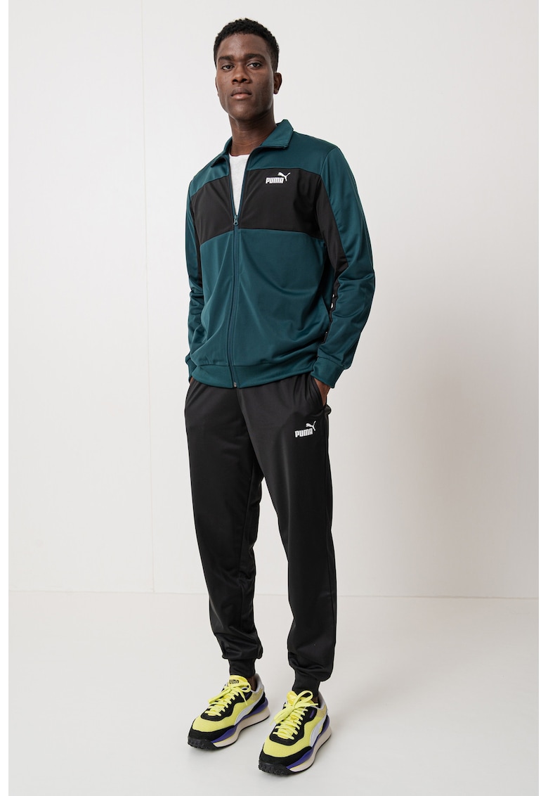 Trening cu logo si fermoar - Negru/Verde englez