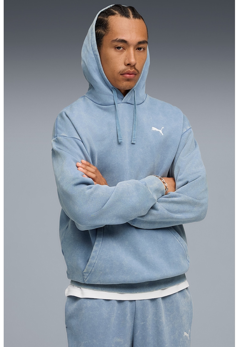 Hanorac cu aspect decolorat si logo