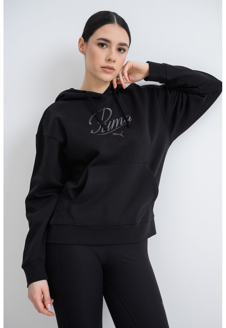 Hanorac relaxed-fit cu imprimeu logo pe piept Essentials Script